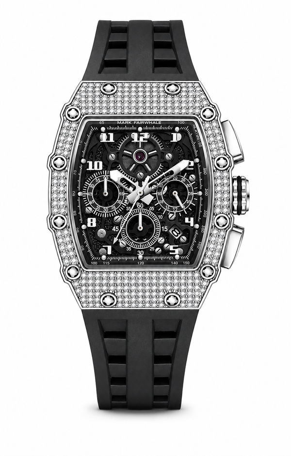 Barrel diamond quartz watch